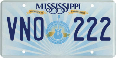 MS license plate VNO222