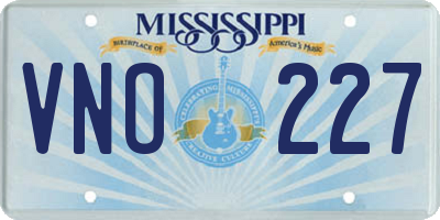 MS license plate VNO227