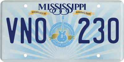 MS license plate VNO230