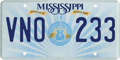 MS license plate VNO233