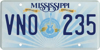 MS license plate VNO235