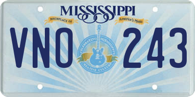 MS license plate VNO243