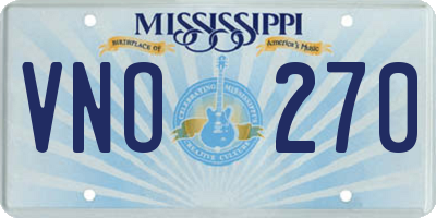 MS license plate VNO270