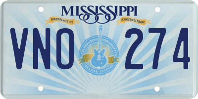 MS license plate VNO274