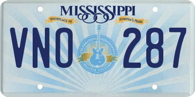 MS license plate VNO287