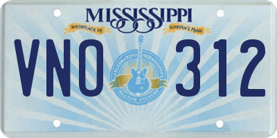 MS license plate VNO312