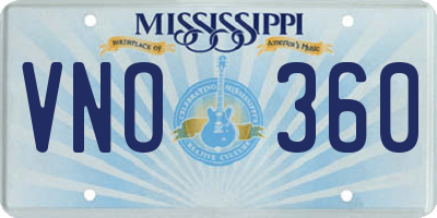 MS license plate VNO360