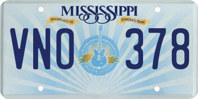 MS license plate VNO378