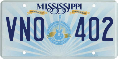 MS license plate VNO402
