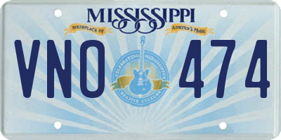 MS license plate VNO474