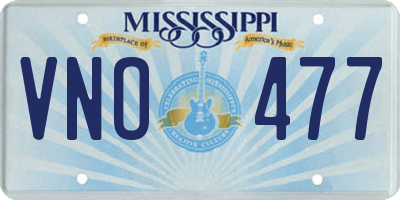 MS license plate VNO477