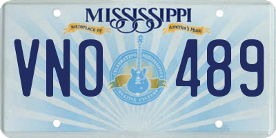 MS license plate VNO489