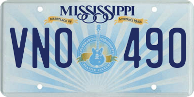 MS license plate VNO490