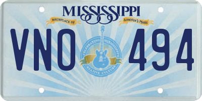 MS license plate VNO494
