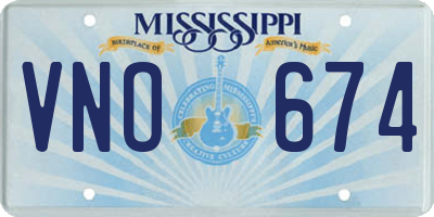 MS license plate VNO674