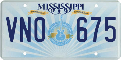 MS license plate VNO675