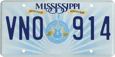 MS license plate VNO914