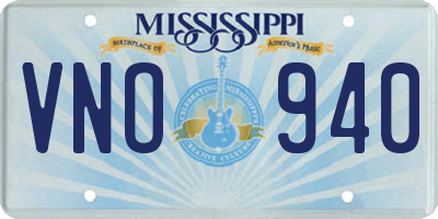 MS license plate VNO940