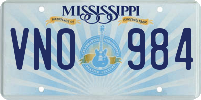 MS license plate VNO984
