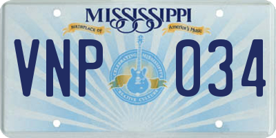 MS license plate VNP034