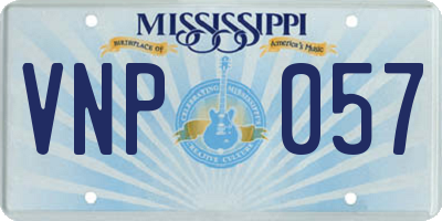 MS license plate VNP057