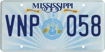 MS license plate VNP058