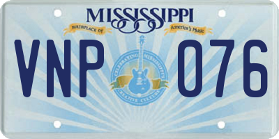 MS license plate VNP076