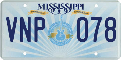MS license plate VNP078