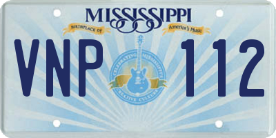 MS license plate VNP112