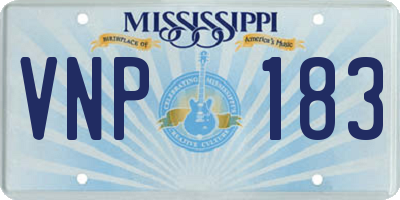 MS license plate VNP183
