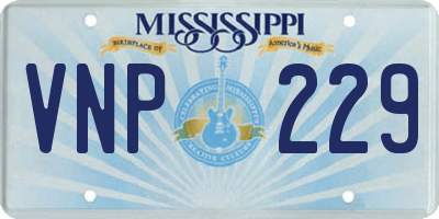 MS license plate VNP229