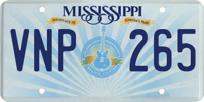 MS license plate VNP265