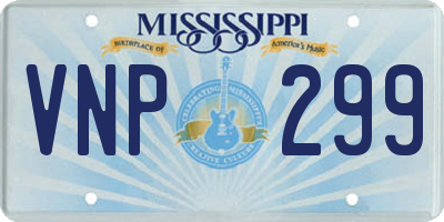 MS license plate VNP299