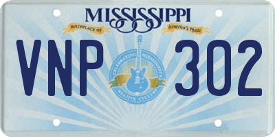 MS license plate VNP302