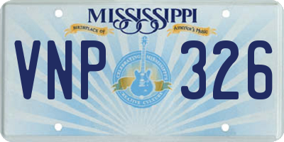 MS license plate VNP326