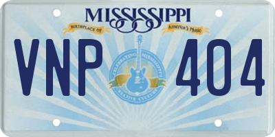MS license plate VNP404
