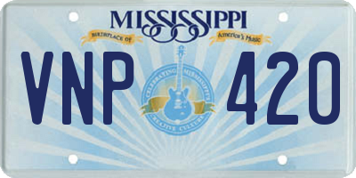 MS license plate VNP420