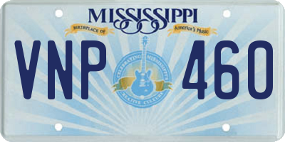 MS license plate VNP460