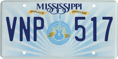 MS license plate VNP517