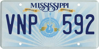 MS license plate VNP592