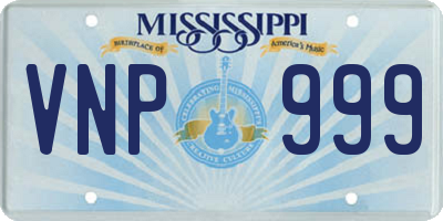 MS license plate VNP999