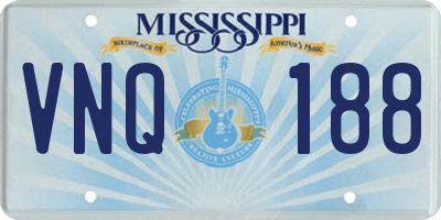 MS license plate VNQ188
