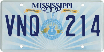 MS license plate VNQ214