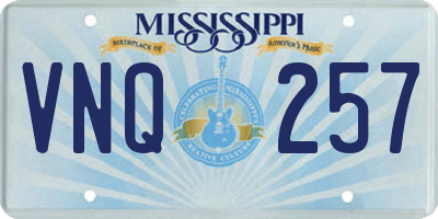 MS license plate VNQ257