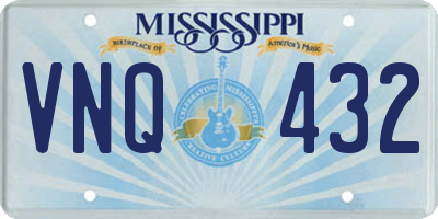 MS license plate VNQ432