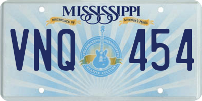 MS license plate VNQ454
