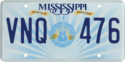 MS license plate VNQ476