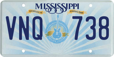 MS license plate VNQ738