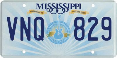 MS license plate VNQ829