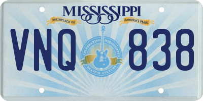 MS license plate VNQ838